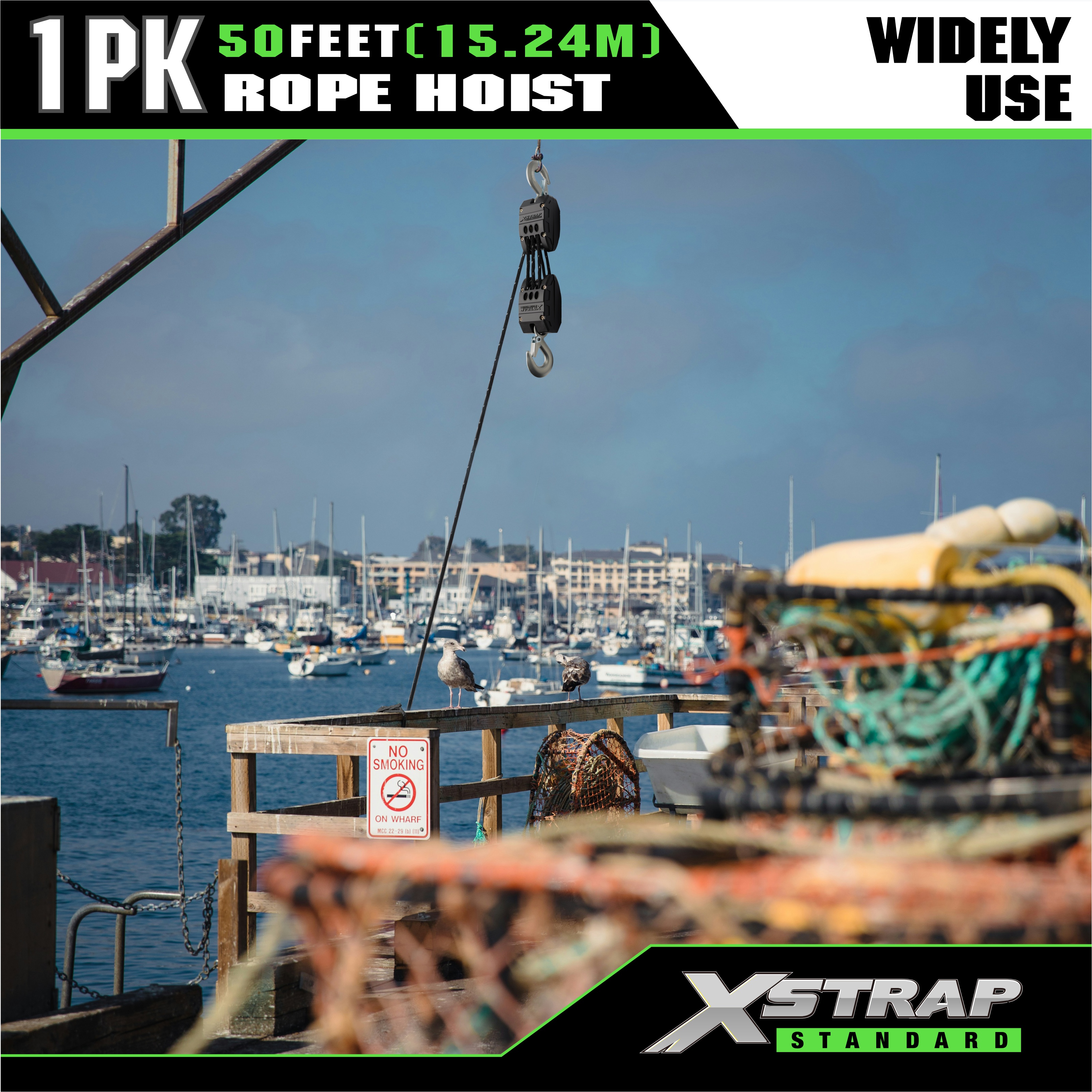 XSTRAP AHLT0003 Sort Rope Hoist Pulley System 1000LB