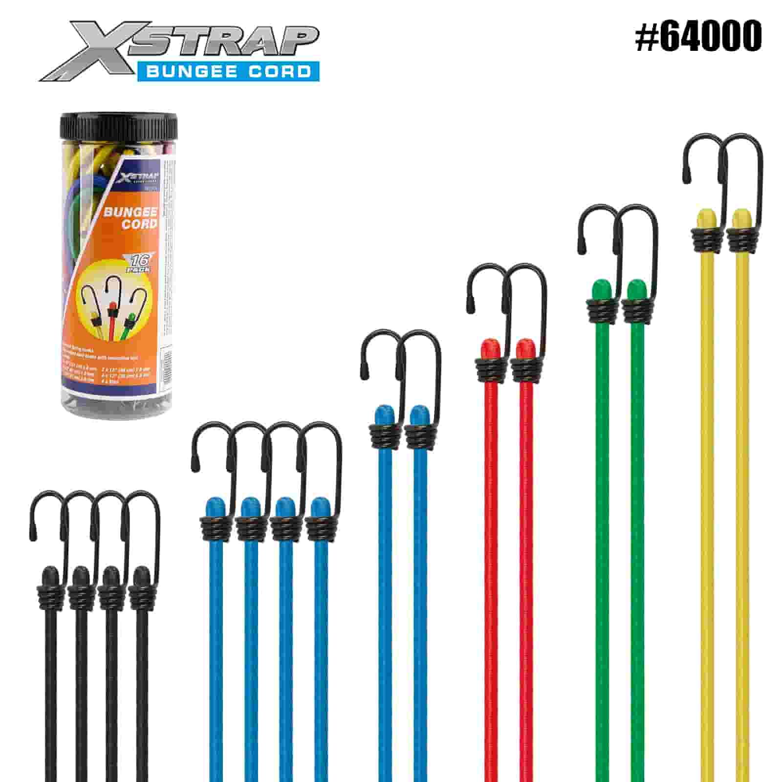 Xstrap 64000 16PK Bungee-snor sæt 8 mm x 12